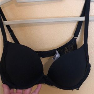 A cute Victoria Secret black bra with lace